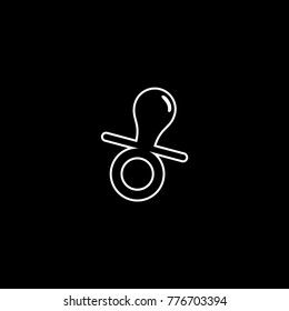 Baby pacifier vector icon