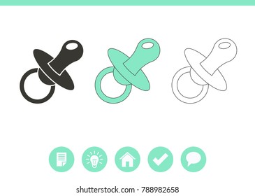 Baby pacifier vector icon.