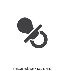 Baby pacifier vector icon. filled flat sign for mobile concept and web design. Dummy, soother or teether simple solid icon. Symbol, logo illustration. Pixel perfect vector graphics