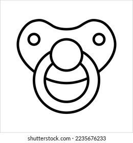 Icono vector del pacificador del bebé. signo plano relleno para concepto móvil y diseño web. ilustración vectorial sobre fondo blanco