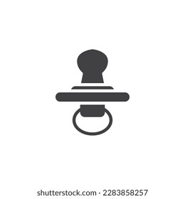 Icono vector del pacificador del bebé. signo plano relleno para concepto móvil y diseño web. Icono de glifo soso o unido. Símbolo, ilustración del logotipo. Gráficos vectoriales