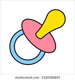 Baby pacifier vector icon. filled flat sign for mobile concept and web design. vector illustration on white background