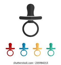 Baby Pacifier - vector icon, flat design