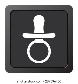  Baby Pacifier - vector icon on a grey button