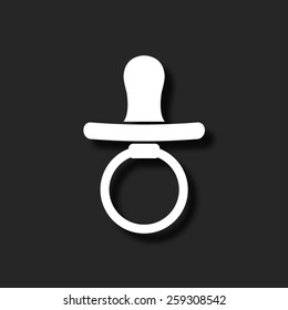  Baby Pacifier - vector icon with shadow