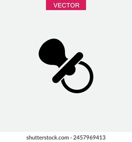 Baby pacifier vector icon. simple Nipple icon Vector Illustration on the white background..eps
