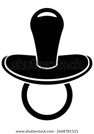Baby pacifier - vector silhouette image for logo, pictogram or stencil. Baby pacifier - image for laser cutting stencil