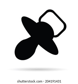 baby pacifier vector silhouette on white background