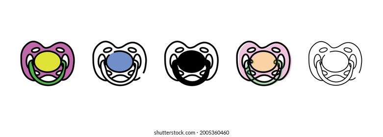 baby pacifier vector type icon