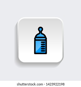 baby pacifier web icon bottle symbol with modern flat style icon for web site design, logo, app, UI isolated on white background. Vector illustration