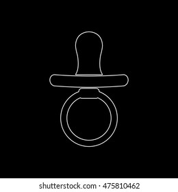 Baby Pacifier  - white vector icon