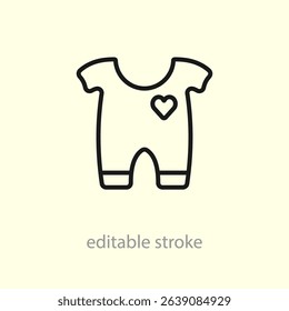 Baby pajamas icon. Baby or newborn clothes. Cute baby clothing. Childcare, baby care concept. Vector