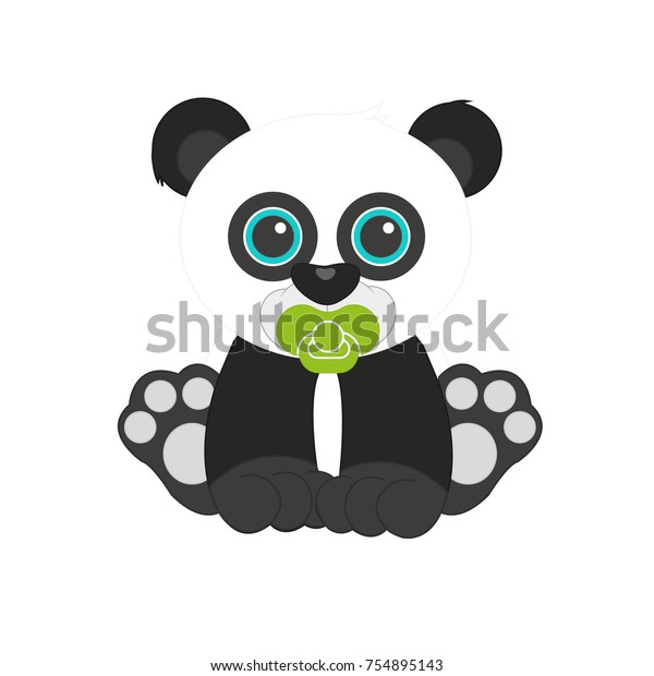 Baby Panda Bear Sitting Down On Stock Vector Royalty Free