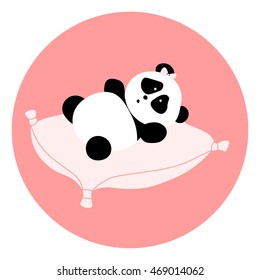 Baby panda bear vector illustration. Cartoon cute animal.