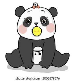 Baby Panda Cartoon, Perfect for illustration, icon, logo, pattern, etc.