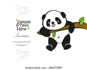 Baby Panda climbing the tree vector design