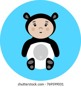 baby in panda costume vector illustration