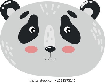 Baby panda cute face vector illustration