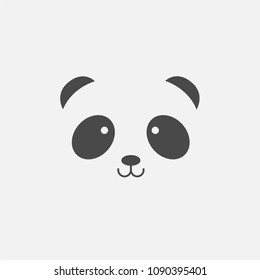 Baby panda face cute vector icon