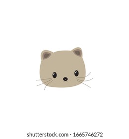 Plantilla con el logo de la cara de bebé panda. Oso asiático. Cabeza Panda aislada en fondo blanco