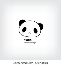 Logo-Vorlage für Baby-Panda. flache Vektorgrafiken einzeln auf weißem Hintergrund