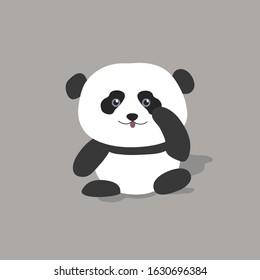 
Baby Panda. Funny and cute vector animals. Black and white or bamboo bear. Asian animals.Ailuropoda melanoleuca
