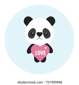 Baby panda with heart.