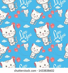 baby panda seamless pattern illustration - vector