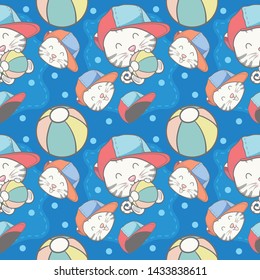 baby panda seamless pattern illustration - vector