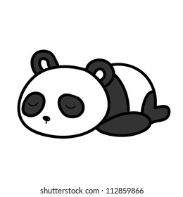 baby panda sleeping vector illustration