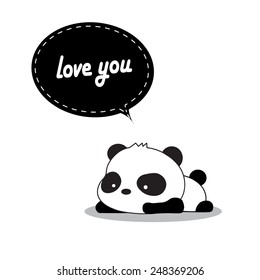 baby panda sleeping vector illustration