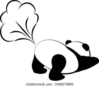 A baby panda is stretching and farting. With this cute design you will definitely be interested.