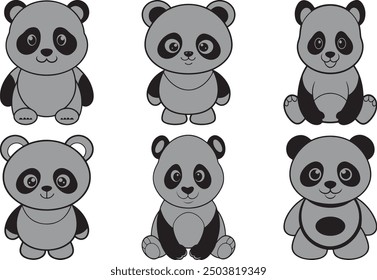 Baby Panda Vector Art Illustration With White Background