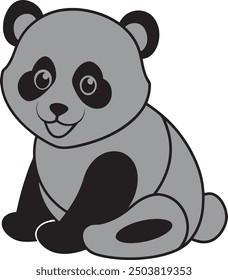 Baby Panda Vector Art Illustration With White Background