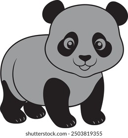Baby Panda Vector Art Illustration With White Background