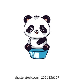 baby panda vector, cartoon, illustrator