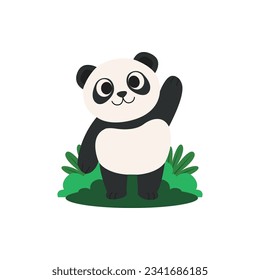 Ilustración plana de vector de panda bebé