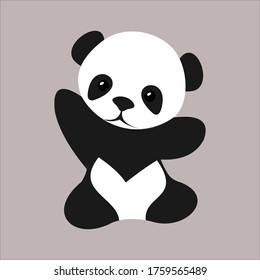 Ilustración de vector de panda bebé adecuada para el logotipo de la empresa o icono de marca