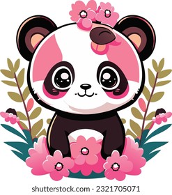 The baby panda would have a round and chubby body, with soft and fluffy fur in black and white colors. Its eyes would be large, innocent, and filled with curiosity.