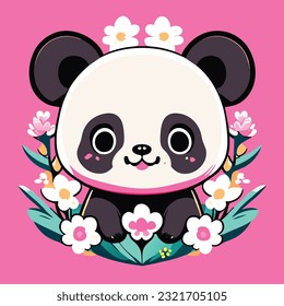 The baby panda would have a round and chubby body, with soft and fluffy fur in black and white colors. Its eyes would be large, innocent, and filled with curiosity.