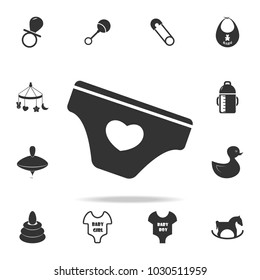 Baby panties icon. Set of child and baby toys icons. Web Icons Premium quality graphic design. Signs and symbols collection, simple icons for websites, web design on white background