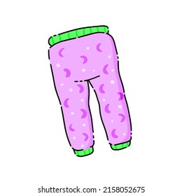 Baby pants. Infant clothes and pajamas with pattern. Cartoon illustration isolated on white background