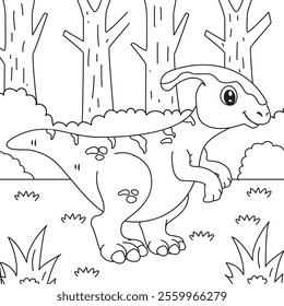 Baby Parasaurolophus Dinosaur Coloring Page