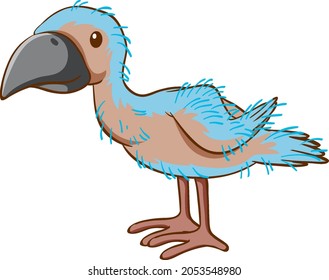 Baby parrot bird cartoon on white background illustration