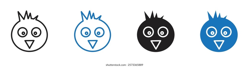 Baby parrot face icon Flat line symbol