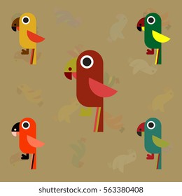 baby parrots set