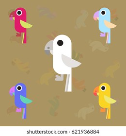 baby parrots set