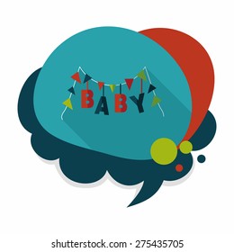 BABY party flat icon with long shadow,eps 10