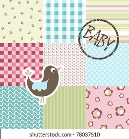 Baby patchwork pattern, vector