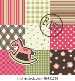 Baby patchwork pattern, vector